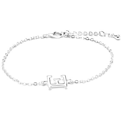 LUXENTER Bracelet Alphabet finition argent Lettre E, Talla única, Métal, Sans pierre précieuse LUXENTER Bracelet Alphabet finition argent Lettre E, Talla única, Métal, Sans pierre précieuse