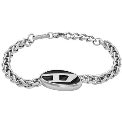 Diesel Bracelet homme en acier inoxydable 2 tons avec fermoir mousqueton Diesel Bracelet homme en acier inoxydable 2 tons avec fermoir mousqueton