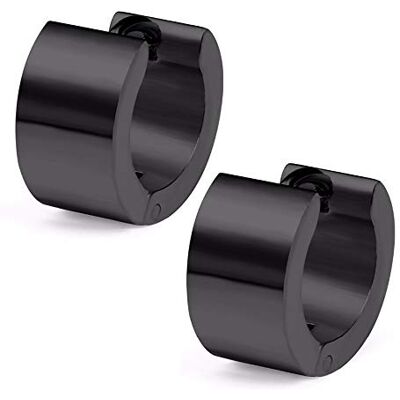 ZENSE Boucles d'oreilles homme en acier inoxydable noir mate ZE0071 ZENSE Boucles d'oreilles homme en acier inoxydable noir mate ZE0071