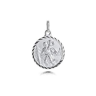 Amberta Pendentif avec Saint Christophe en Argent Sterling 925 Médaillon Protecteur pour Homme et Femme Médaille pour les Voyageurs Amberta Pendentif avec Saint Christophe en Argent Sterling 925 Médaillon Protecteur pour Homme et Femme Médaille pour les Voyageurs