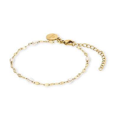 Purelei Delicate Pearl Bracelet pour femme en acier inoxydable avec perles d'eau douce Bracelet de perles fines avec longueur réglable Purelei Delicate Pearl Bracelet pour femme en acier inoxydable avec perles d'eau douce Bracelet de perles fines avec longueur réglable