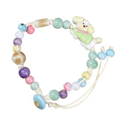 Uqezagpa Design unique animal culturel perle en céramique légère confortable porter 13 cm bracelet réglable motif animal perlé, One Size, Comme décrit Uqezagpa Design unique animal culturel perle en céramique légère confortable porter 13 cm bracelet réglable motif animal perlé, One Size, Comme décrit