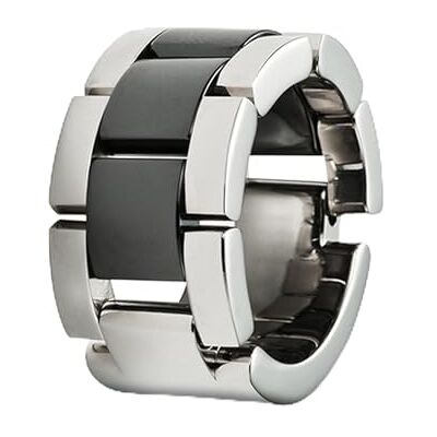 Monomania Bague femme en acier inoxydable anti-allergie céramique noir 13 mm 25851-53 Monomania Bague femme en acier inoxydable anti-allergie céramique noir 13 mm 25851-53
