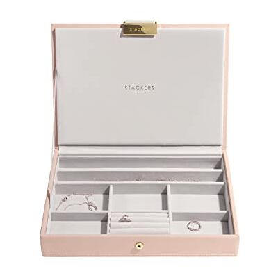 Stackers Couvercle de boîte à bijoux classique rose pâle et champagne doré Stackers Couvercle de boîte à bijoux classique rose pâle et champagne doré