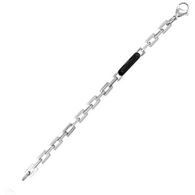 Phebus 35/0693 Bracelet Homme Acier Inoxydable Maille Rectangulaire, Carbone, Caméra IP, Noir/Blanc, 21 cm, 20.5 centimeters, En acier inoxydable Phebus 35/0693 Bracelet Homme Acier Inoxydable Maille Rectangulaire, Carbone, Caméra IP, Noir/Blanc, 21 cm, 20.5 centimeters, En acier inoxydable