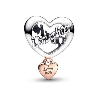 PANDORA Love You Daughter Charm en Argent Sterling et Alliage Métallique Plaqué Or Rose Collection Moments, Compatible avec les Bracelets Moments, 782327C00 PANDORA Love You Daughter Charm en Argent Sterling et Alliage Métallique Plaqué Or Rose Collection Moments, Compatible avec les Bracelets Moments, 782327C00