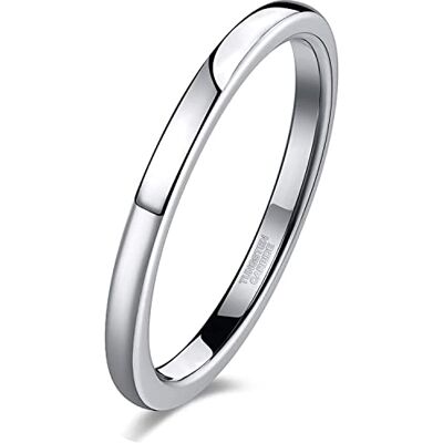 Scott Bague pour homme et femme Bague empilable en titane tungstène Poli brillant et protégé contre le ternissement Bague empilable simple avec ajustement confortable Scott Bague pour homme et femme Bague empilable en titane tungstène Poli brillant et protégé contre le ternissement Bague empilable simple avec ajustement confortable