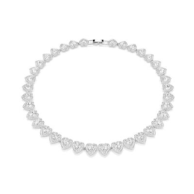 Swarovski Ariana Grande x Collier tennis, coupe mixte, cœur, transparent, finition rhodium, taille unique, cristaux, cristal Swarovski Ariana Grande x Collier tennis, coupe mixte, cœur, transparent, finition rhodium, taille unique, cristaux, cristal