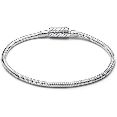 PANDORA Moments Schlangen-Gliederarmband mit Magnetverschluss aus Sterling Silber, Kompatibel Moments, Größe: 21 cm, 590122C00-21 PANDORA Moments Schlangen-Gliederarmband mit Magnetverschluss aus Sterling Silber, Kompatibel Moments, Größe: 21 cm, 590122C00-21