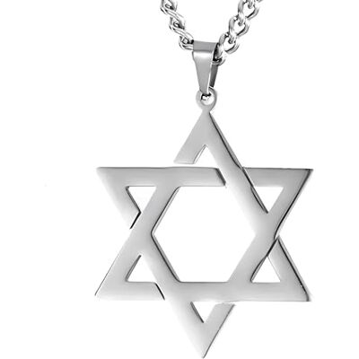 ZENSE Collier pour homme étoile de David argenté ZP0233 Avec chaîne 51 cm ZENSE Collier pour homme étoile de David argenté ZP0233 Avec chaîne 51 cm
