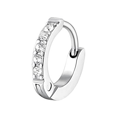 Brosway Chakra Einzelcreole für Damen aus 316L-Edelstahl mit Kristallen, Größe: 1 cm, BHKE033 Brosway Chakra Einzelcreole für Damen aus 316L-Edelstahl mit Kristallen, Größe: 1 cm, BHKE033