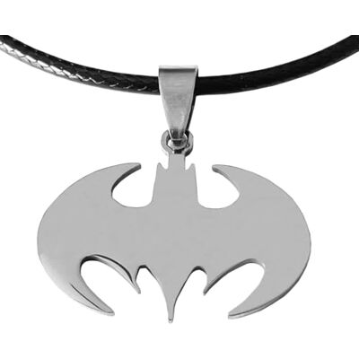 ZENSE Collier avec pendentif chauve-souris, style super-héros, inspiré de l’univers Comics, avec côté brillant et côté brossé ZP0259 ZENSE Collier avec pendentif chauve-souris, style super-héros, inspiré de l’univers Comics, avec côté brillant et côté brossé ZP0259