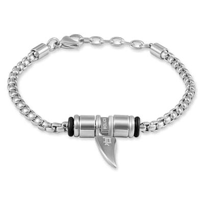Police Serrator Bracelet pour homme en acier inoxydable argenté Police Serrator Bracelet pour homme en acier inoxydable argenté