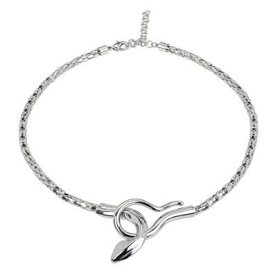 BREIL Collier pour Femme en acier Collection COBRA Bijoux Femmes Collier avec Élément Central en Acier Poli en Forme de Serpent TJ2266, 39cm à 45cm, Acier allié BREIL Collier pour Femme en acier Collection COBRA Bijoux Femmes Collier avec Élément Central en Acier Poli en Forme de Serpent TJ2266, 39cm à 45cm, Acier allié