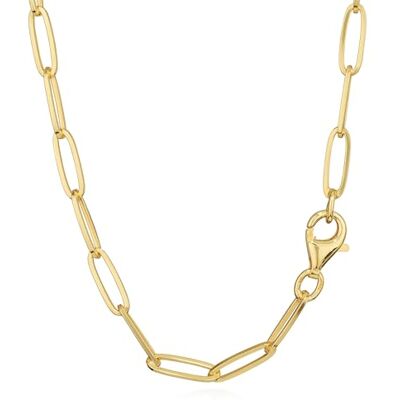 NKlaus Chaîne d'ancre longue en argent 925 plaqué or jaune 42 cm, 45 cm, 50 cm, 4,1 mm de largeur Un collier élégant pour un look sophistiqué NKlaus Chaîne d'ancre longue en argent 925 plaqué or jaune 42 cm, 45 cm, 50 cm, 4,1 mm de largeur Un collier élégant pour un look sophistiqué