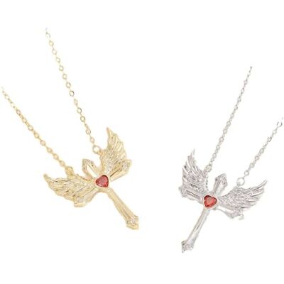Sopodbacker Collier Pendentif Chaîne Homme Femme Bijoux Croix Ailes d'ange Collier All Match Pendentif Rétro Hommes et Femmes Fête Géométrique Mariage, adjustable, Acrylique Sopodbacker Collier Pendentif Chaîne Homme Femme Bijoux Croix Ailes d'ange Collier All Match Pendentif Rétro Hommes et Femmes Fête Géométrique Mariage, adjustable, Acrylique