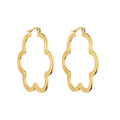 Purelei ® Boucles d'oreilles élégantes en forme de fleur pour femme Beau design floral plaqué or 18 carats Acier inoxydable (41 mm) Cadeau pour femme Purelei ® Boucles d'oreilles élégantes en forme de fleur pour femme Beau design floral plaqué or 18 carats Acier inoxydable (41 mm) Cadeau pour femme