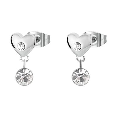 Brosway CHAKRA Boucles d'oreilles Femme Clous d'oreilles en Acier Inoxydable avec Cristaux et Coeur Argent 1.7cm BHKE176 Brosway CHAKRA Boucles d'oreilles Femme Clous d'oreilles en Acier Inoxydable avec Cristaux et Coeur Argent 1.7cm BHKE176