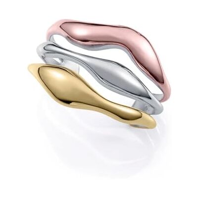 Viceroy Bracelet pour femme rigide en trois tons en acier, IP rose et Ip doré 14325P01012 Viceroy Bracelet pour femme rigide en trois tons en acier, IP rose et Ip doré 14325P01012