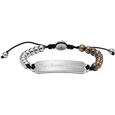 Diesel Homme, Bracelet en perles semi-précieuses avec fermoir à glissière Diesel Homme, Bracelet en perles semi-précieuses avec fermoir à glissière