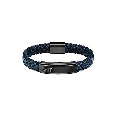 Boss Jewelry Bracelet en Cuir Tressé pour Homme Collection LANDER – Disponible en Noir, Bleu ou Marron Boss Jewelry Bracelet en Cuir Tressé pour Homme Collection LANDER – Disponible en Noir, Bleu ou Marron
