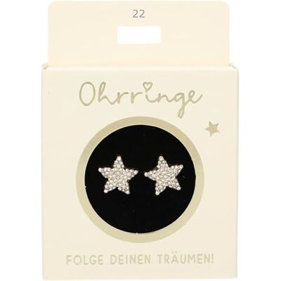 Depesche 13914.022 Boucles d'oreilles à paillettes dorées avec motif étoiles et strass Depesche 13914.022 Boucles d'oreilles à paillettes dorées avec motif étoiles et strass