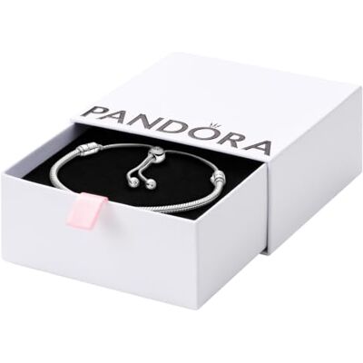 PANDORA Moments Schiebeverschluss Schlangen-Gliederarmband aus Sterling-Silber, Moments Collection, Größe: 28, 599652C01-2 PANDORA Moments Schiebeverschluss Schlangen-Gliederarmband aus Sterling-Silber, Moments Collection, Größe: 28, 599652C01-2