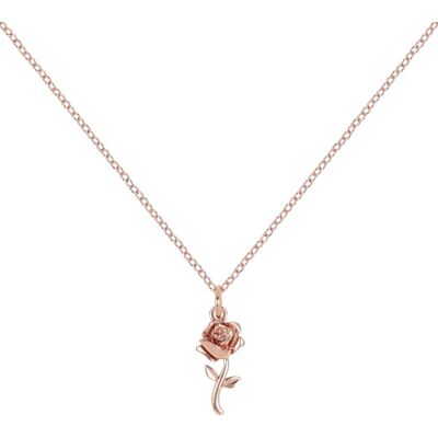 Disney Beauty & the Beast YG Collier avec pendentif rose Disney Beauty & the Beast YG Collier avec pendentif rose