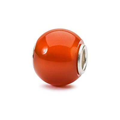 TROLLBEADS Charm Runder Karneol aus Edelstein in der Farbe Rot-Orange, TSTBE-00023 TROLLBEADS Charm Runder Karneol aus Edelstein in der Farbe Rot-Orange, TSTBE-00023