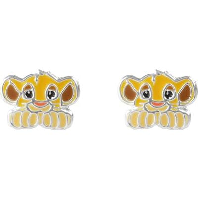 Disney Simba Boucles d'oreilles en argent sterling et émail Le Roi Lion, Argent sterling Disney Simba Boucles d'oreilles en argent sterling et émail Le Roi Lion, Argent sterling