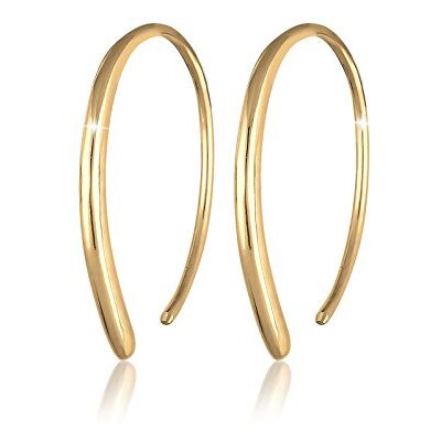 Elli Boucles d'Oreilles Femmes Créoles Pull-Through Geo Basique en Argent Sterling 925 Elli Boucles d'Oreilles Femmes Créoles Pull-Through Geo Basique en Argent Sterling 925