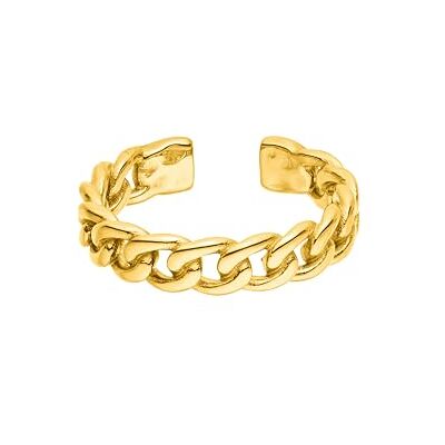 Purelei Strong Bague réglable en acier inoxydable avec maillons entrelacés résistant à l'eau – Plaqué or 14 carats, plaqué or rose 18 carats ou argent Purelei Strong Bague réglable en acier inoxydable avec maillons entrelacés résistant à l'eau – Plaqué or 14 carats, plaqué or rose 18 carats ou argent