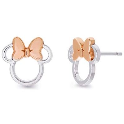 Disney Minnie Boucles d'oreilles à tige en forme de silhouette Plaqué deux tons, One Size, Laiton, Pas de gemme Disney Minnie Boucles d'oreilles à tige en forme de silhouette Plaqué deux tons, One Size, Laiton, Pas de gemme