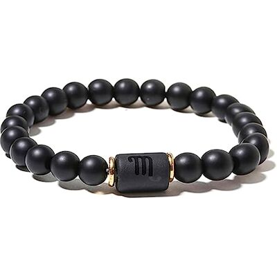 ZENSE Bracelet zodiaque noir étirable homme avec perles Onyx ZENSE Bracelet zodiaque noir étirable homme avec perles Onyx