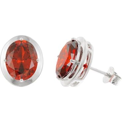 trendor Boucles d'oreilles pour femmes en argent 925 et zircon cubique rouge grenat 21340-16 trendor Boucles d'oreilles pour femmes en argent 925 et zircon cubique rouge grenat 21340-16