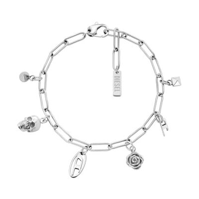 Diesel Bracelet homme en acier inoxydable avec fermoir mousqueton Diesel Bracelet homme en acier inoxydable avec fermoir mousqueton