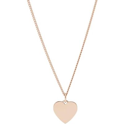 Fossil Collier pour femme en acier inoxydable avec fermoir mousqueton et pendentif en forme de coeur Fossil Collier pour femme en acier inoxydable avec fermoir mousqueton et pendentif en forme de coeur