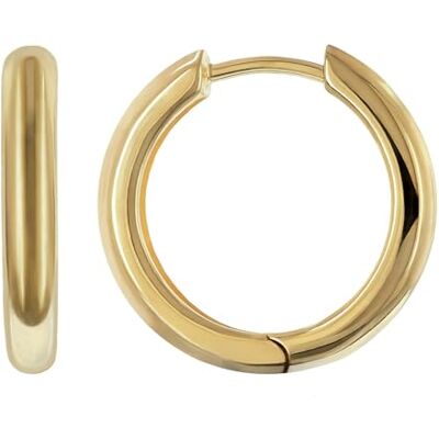 trendor Boucles d'oreilles créoles à charnière, argent sterling 925, Boucles d'oreilles pour femmes et hommes, polies miroir avec une surface bombée, diamètre 17,3 mm, boucles d'oreilles pour fe trendor Boucles d'oreilles créoles à charnière, argent sterling 925, Boucles d'oreilles pour femmes et hommes, polies miroir avec une surface bombée, diamètre 17,3 mm, boucles d'oreilles pour fe