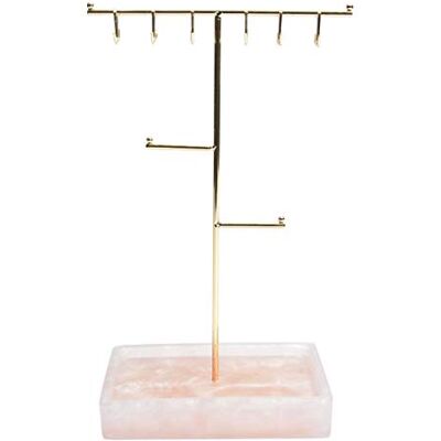 Stackers Roze Présentoir à bijoux en forme de T Effet quartz Stackers Roze Présentoir à bijoux en forme de T Effet quartz