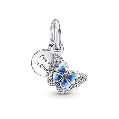PANDORA MOMENTS Charm Anhänger "Blauer Schmetterling mit Nachricht" Silber 790757C01 PANDORA MOMENTS Charm Anhänger "Blauer Schmetterling mit Nachricht" Silber 790757C01