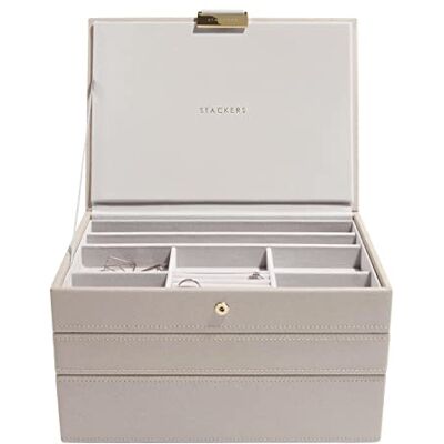 Stackers Lot de 3 boîtes à bijoux classiques Taupe Taille M Stackers Lot de 3 boîtes à bijoux classiques Taupe Taille M