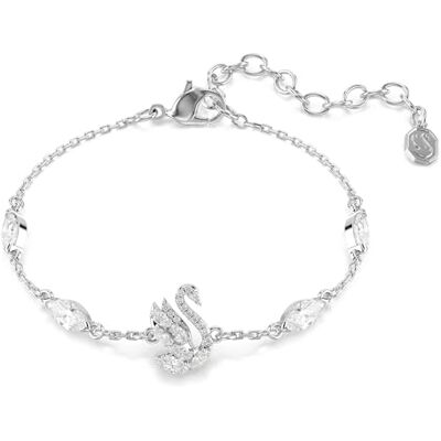 Swarovski Swan Bracelet, Tailles Mixtes, Cygne, Blanc, Plaqué Rhodium Swarovski Swan Bracelet, Tailles Mixtes, Cygne, Blanc, Plaqué Rhodium
