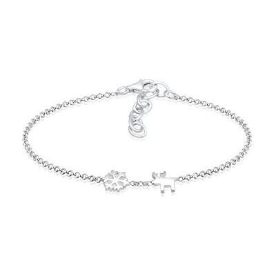 Elli Bracelet pour femme en argent sterling 925 avec flocon de neige et renne, 16cm, Argent sterling, Pas de gemme Elli Bracelet pour femme en argent sterling 925 avec flocon de neige et renne, 16cm, Argent sterling, Pas de gemme