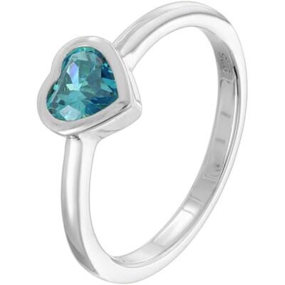 trendor Bague pour femme, zircon cubique, forme de cœur, argent Taille 58 Bague en argent sterling rhodié, bague avec zircon cubique bleu, bague avec pierre, bague cœur en zircon cubique 31064-04 trendor Bague pour femme, zircon cubique, forme de cœur, argent Taille 58 Bague en argent sterling rhodié, bague avec zircon cubique bleu, bague avec pierre, bague cœur en zircon cubique 31064-04
