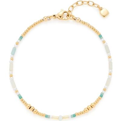 JEWELS BY LEONARDO Bracelet Lilly • Bracelet en acier inoxydable doré • Tons délicats de blanc et de turquoise • Perles d'imitation naturelles • Longueur 18-21 cm • Bijou cadeau pour femme • 024985, JEWELS BY LEONARDO Bracelet Lilly • Bracelet en acier inoxydable doré • Tons délicats de blanc et de turquoise • Perles d'imitation naturelles • Longueur 18-21 cm • Bijou cadeau pour femme • 024985,
