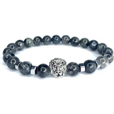 Felicidade Bracelet Larvikite & Tête de Lion – Pierre Naturelle 8 mm – Bijou Élégant pour Homme et Femme – Force, Ancrage & Protection Felicidade Bracelet Larvikite & Tête de Lion – Pierre Naturelle 8 mm – Bijou Élégant pour Homme et Femme – Force, Ancrage & Protection