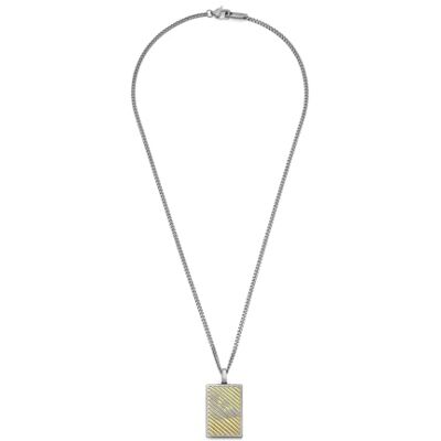 Giorgio Armani Collier Pendentif Homme en acier inoxydable bicolore avec fermoir mousqueton Giorgio Armani Collier Pendentif Homme en acier inoxydable bicolore avec fermoir mousqueton