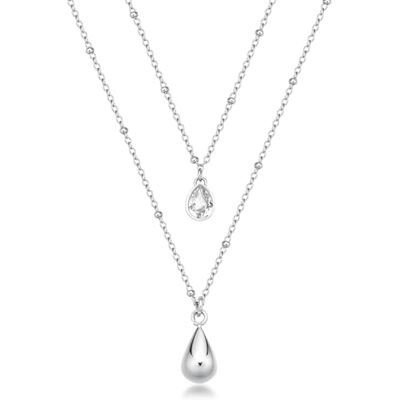 Brosway Collier parfait pour femme en acier inoxydable 316L avec pendentif en forme de goutte et zircone Longueur : 43 cm, BPC36 Brosway Collier parfait pour femme en acier inoxydable 316L avec pendentif en forme de goutte et zircone Longueur : 43 cm, BPC36
