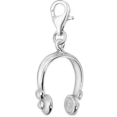 Quiges Breloque en argent 925 DJ avec fermoir mousqueton pour bracelets Quiges Breloque en argent 925 DJ avec fermoir mousqueton pour bracelets