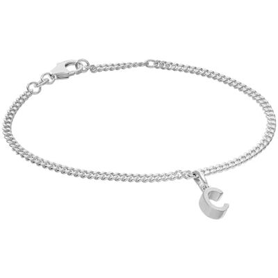 trendor Bracelet pour fille avec lettre C, argent 925 rhodié, 21590-C Bracelet gourmette plat à facettes diamantées, élégant bracelet pour jeunes femmes, trendor Bracelet pour fille avec lettre C, argent 925 rhodié, 21590-C Bracelet gourmette plat à facettes diamantées, élégant bracelet pour jeunes femmes,